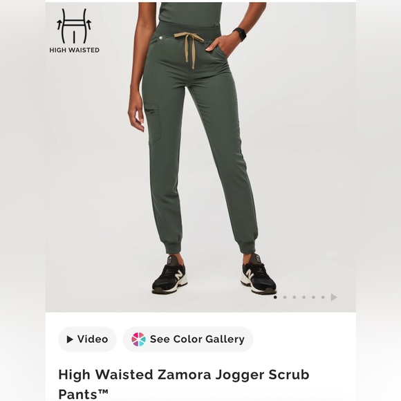 Figs Olive Green scrubs Pants - Picture 4 of 4